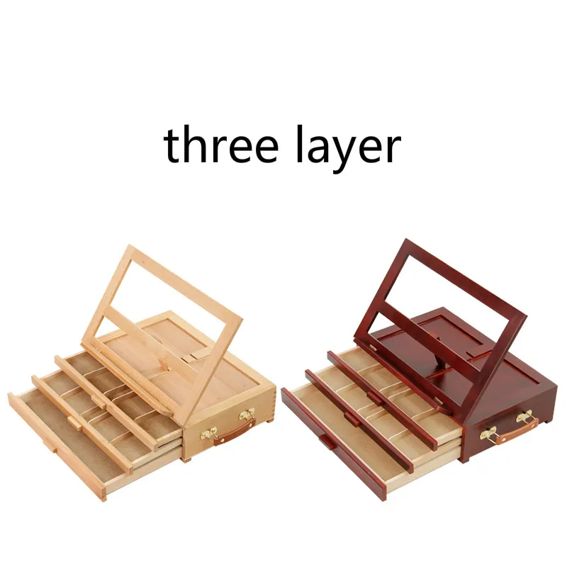 Three Layer Easel with Drawer Caballete Pintura Artist Oil Paint Chevalet En Bois Drawing Table Painting Accessories Easel Stand