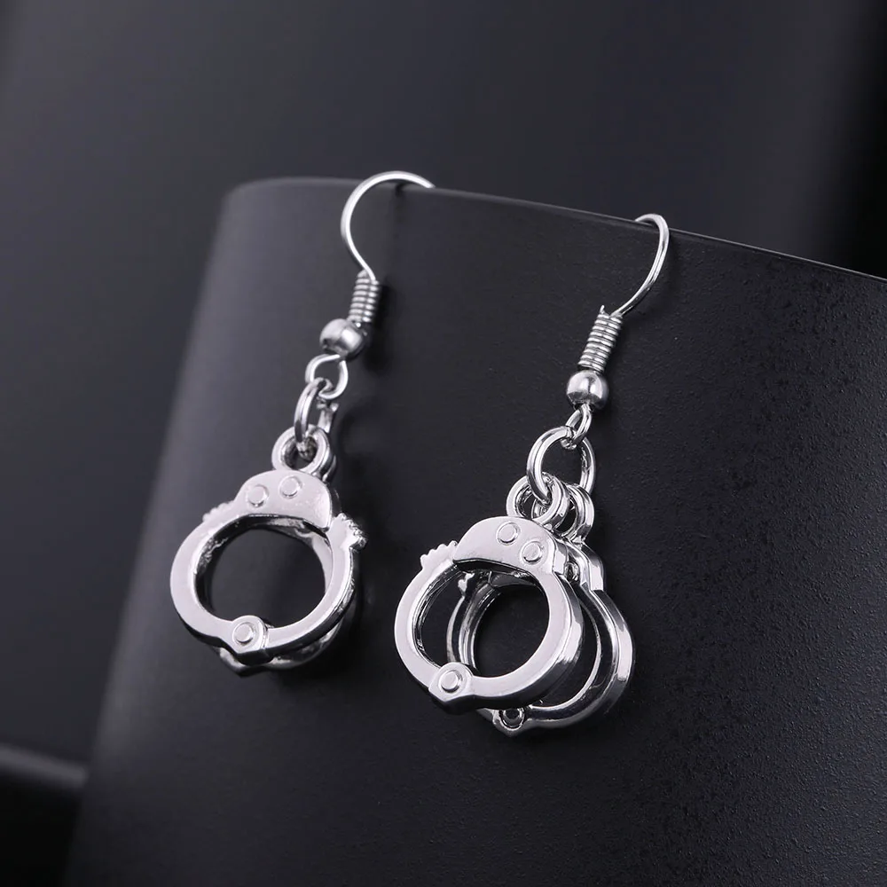 Skyrim Handcuffs Earring Female Ethnic Party Small Dangling Earrings Findings diy Craft For Women Jewelry Making