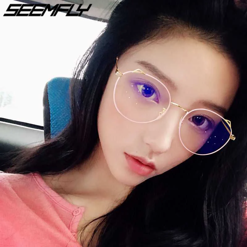 

Очки для чтения Seemfly 2021 женские, металлическая оправа, с прозрачными линзами, для пресбиопии, с плоскими зеркальными линзами от 0 до + 4,0