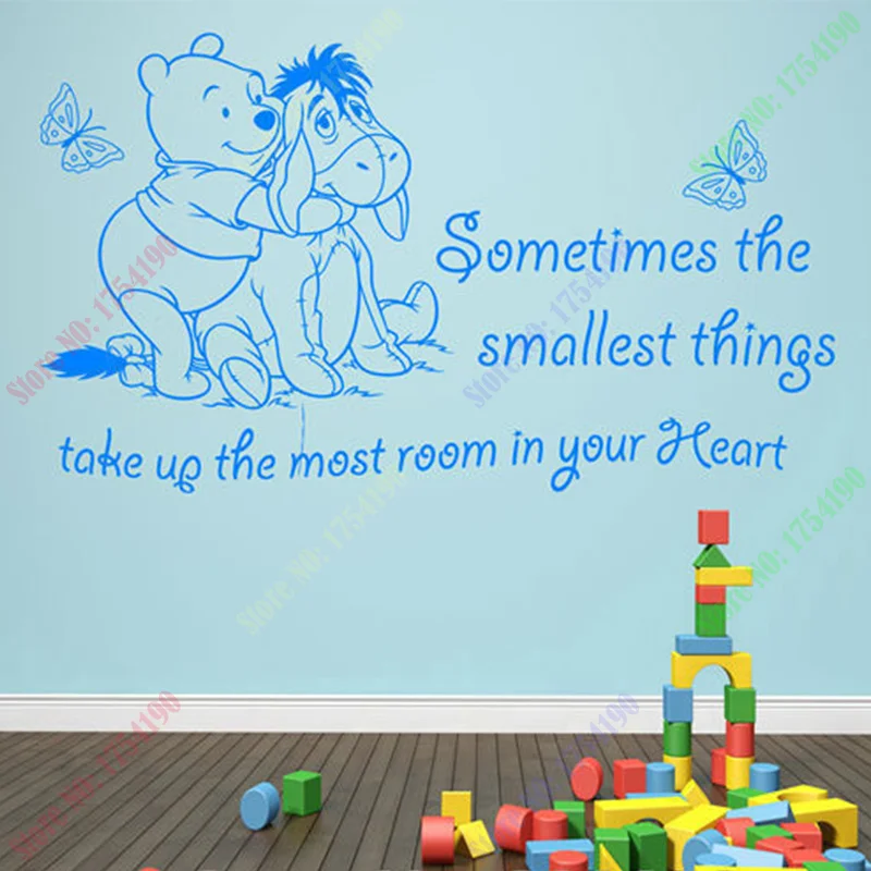 New Vinyl Classic WINNIE THE POOH WALL ART QUOTE STICKER - GIRL BOY KIDS NURSERY LOVE DECAL Free Shipping