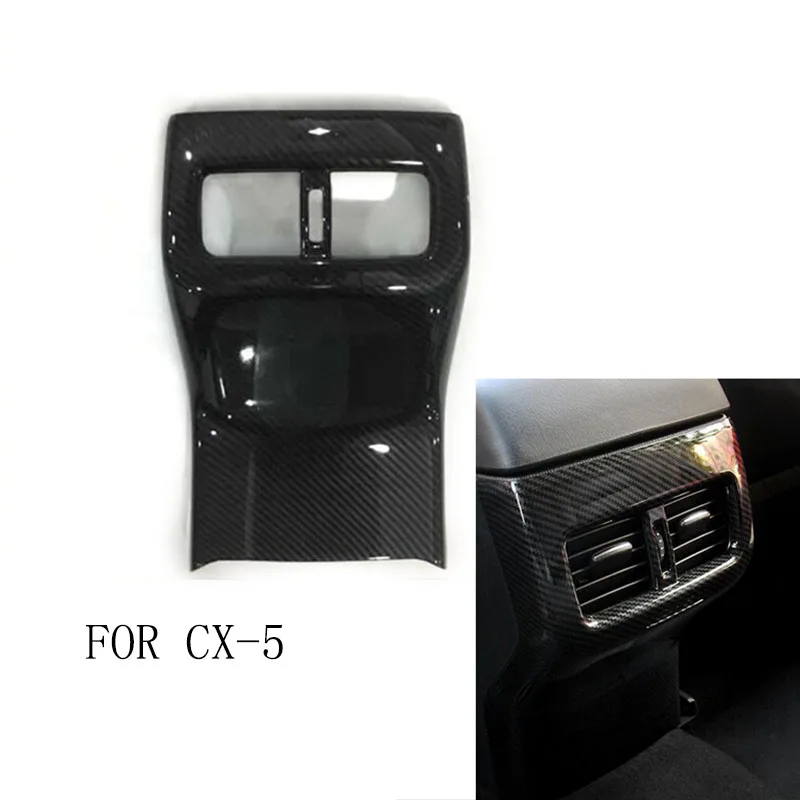 

FIT For 2017 Mazda cx-5 ABS plating carbon fiber pattern rear air outlet box adapted for decoration package