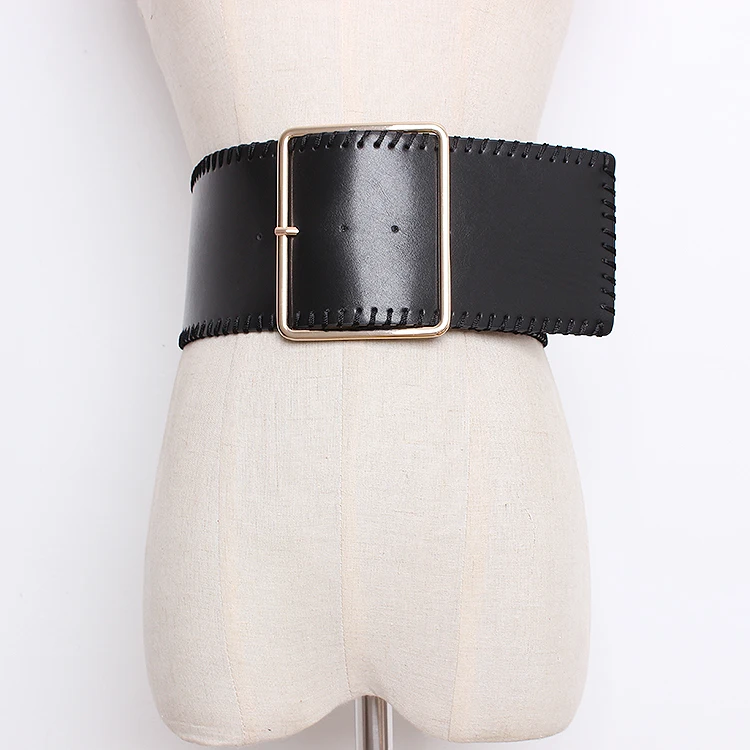 Ceinture large en cuir PU pour femmes, ceintures de smoking pour femmes, corsets habnommée, ceinture, décoration de l'environnement, mode de piste, R1364