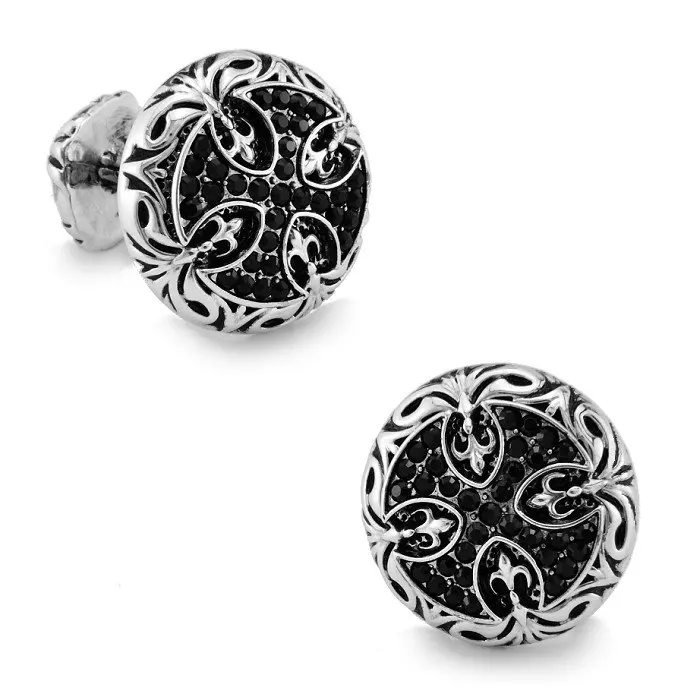 

SPARTA White Gold Electroplated Rome cross Austria Crystal Cufflinks men's Cuff Links + Free Shipping !!! metal buttons