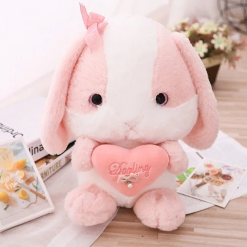 Soft PP Cotton Stuffed Holding Love Bunny Toy Soft Rabbits Dolls Baby Toys Children Sleeping Pillows Plush Brinquedos 2 Colors