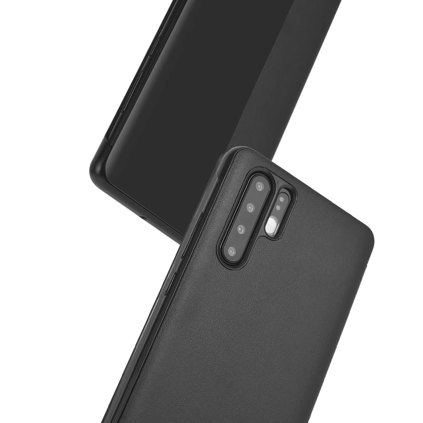 Smart view estojo de couro flip para huawei, estojo rígido para p30, p40, p50 pro, p20, p 30, 20 lite, p30pro, p20pro, 30pro