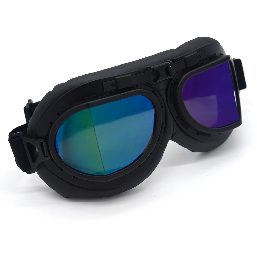 5 Màu Sắc Ống Kính Mũ Bảo Hiểm Kính Với Hút Thuốc Ống Kính Xe Máy Kính Vintage Phi Công Da Biker Cho Xe Máy Xe Đạp Kính