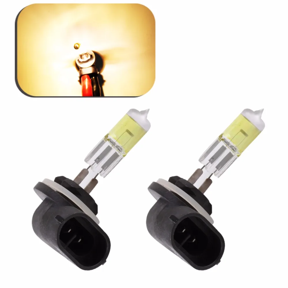 2PCS 881 894 H27 Halogen Bulbs 27W  fog lamps light 12V Car Light Source  Yellow Amber