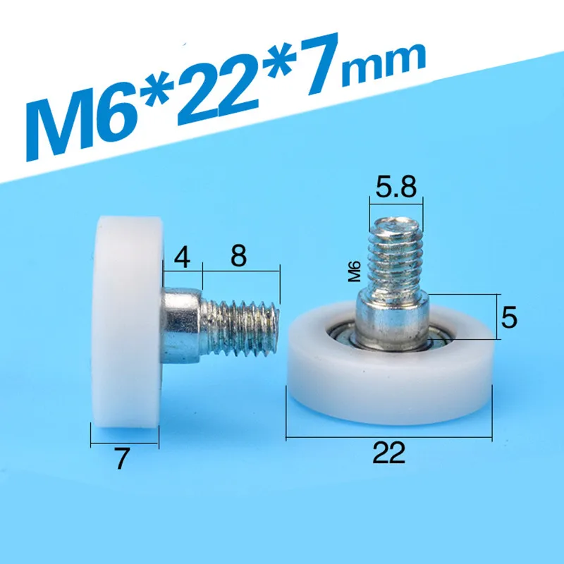 

Free Shipiing 10pcs M6 screws DR22*7 sliding roller wheel refrigerator screws roller bearing wheel