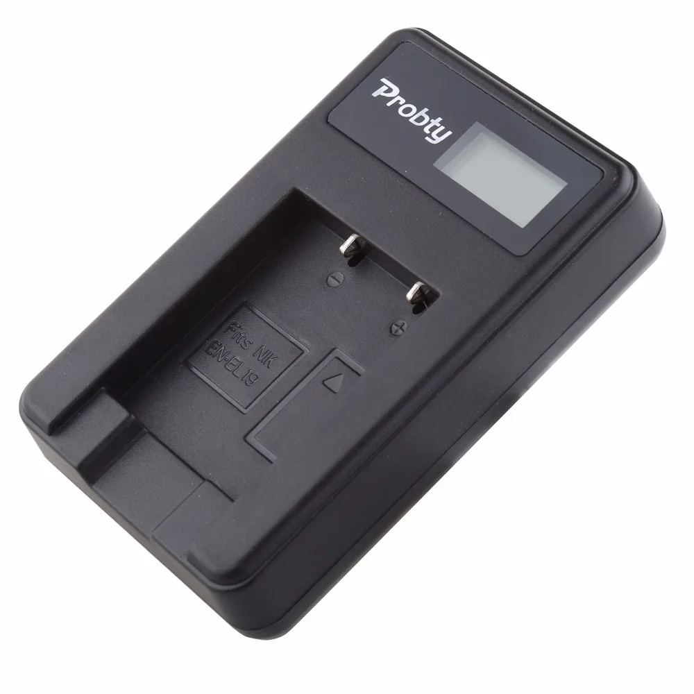 Probty EN-EL19 EN EL19 ENEL19 LCD USB Charger for Nikon Coolpix S32 S33 S100 S3100 S3200 S3300 S3500 S3600 S3700 S4100 S4200