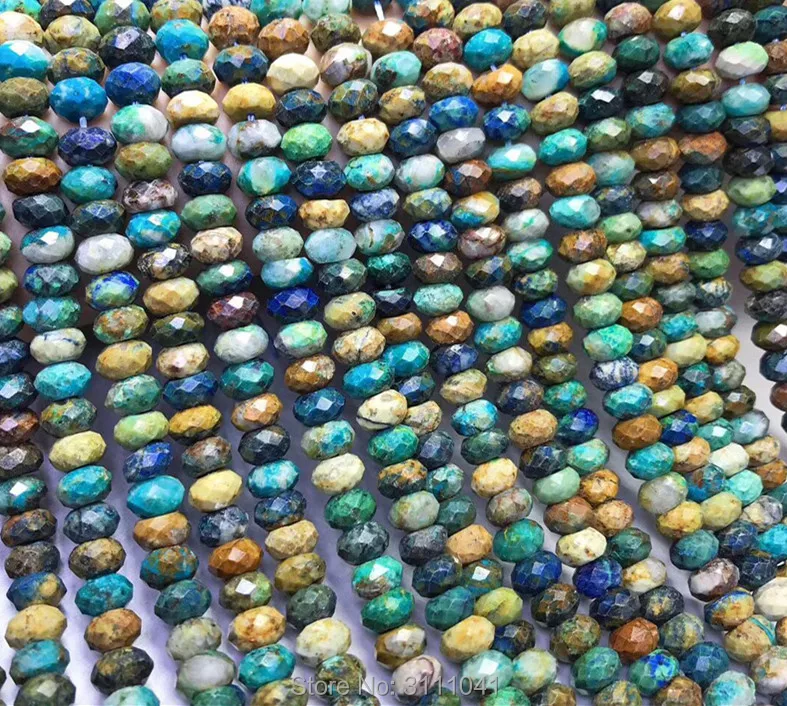 

loose beads AFRICA turquoise roundel faceted 5*9mm 14inch for DIY jewelry making FPPJ wholesale beads nature