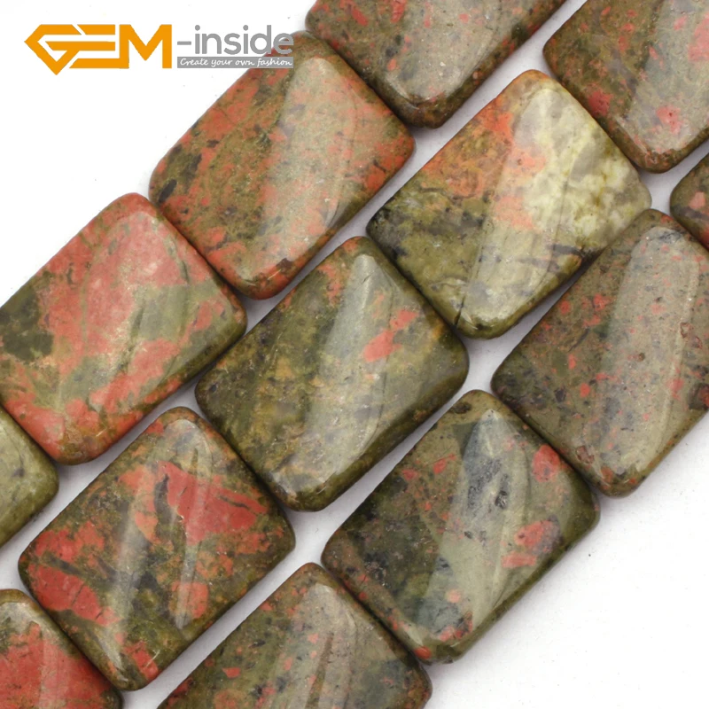 GEM-inside15x20mm Natural Assorted Stones Rectangle Twist Beads Loose Bead For Bracelet Making Strand 15 inches Wholesale !