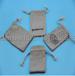 

100pcs/lot CBRL jute/linen/flax drawstring bags&pouch for ornament/PC parts,Various colors,size customized,wholesale