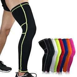 1Pcs Super Elastic Basketball Leg Warmers Calf Thigh Compression Sleeves Knee Brace Soccer Volleyball Cycling 9 Colors