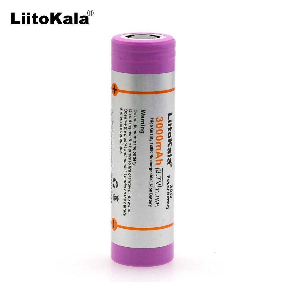 Liitokala 100% Original 18650 3.7V 3000mAh 30Q Rechargeable battery Max 20A discharge For E-Cigarette batteries