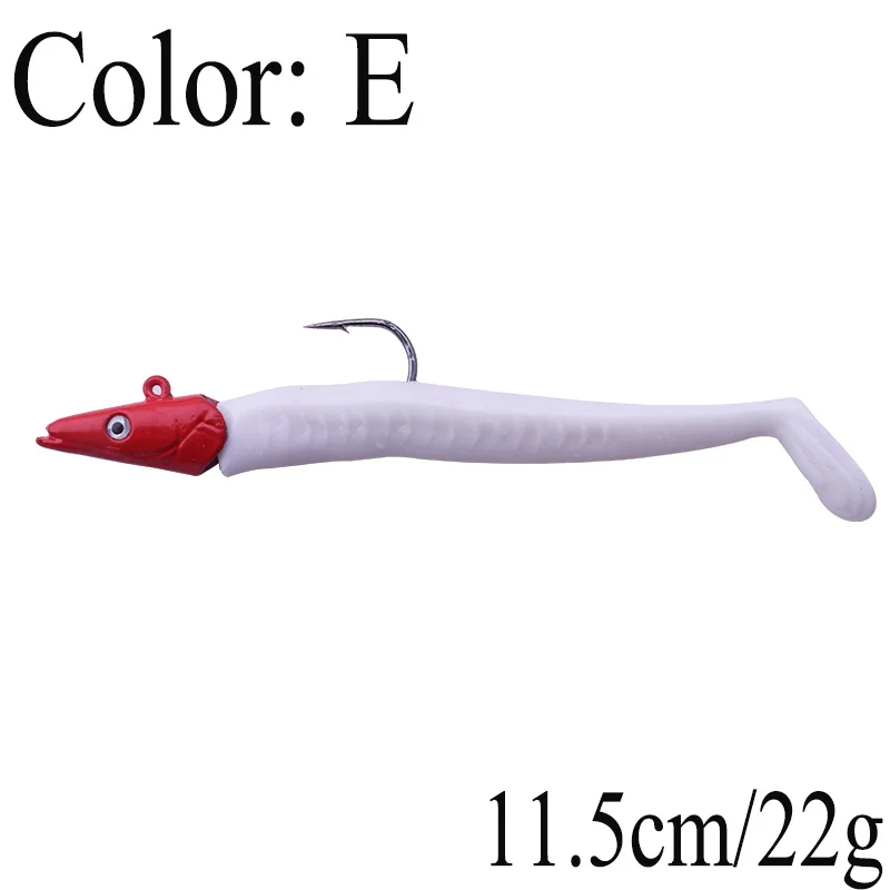 1Pcs Jig Head hook fishing lure 115mm 22g Silicone Soft Bait Sea Fishing Artificial Rubber Bait Bass Pesca fishing tackle WD-22