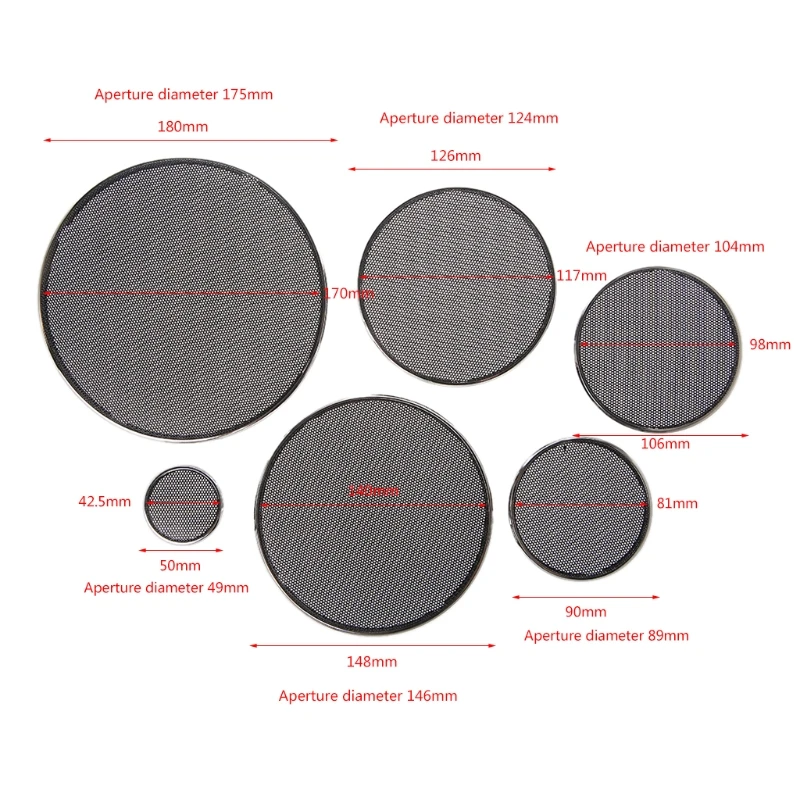 2 Pcs 3 4 5 6.5 Inch Speaker Steel Mesh Round Grill Protective Cover Circle