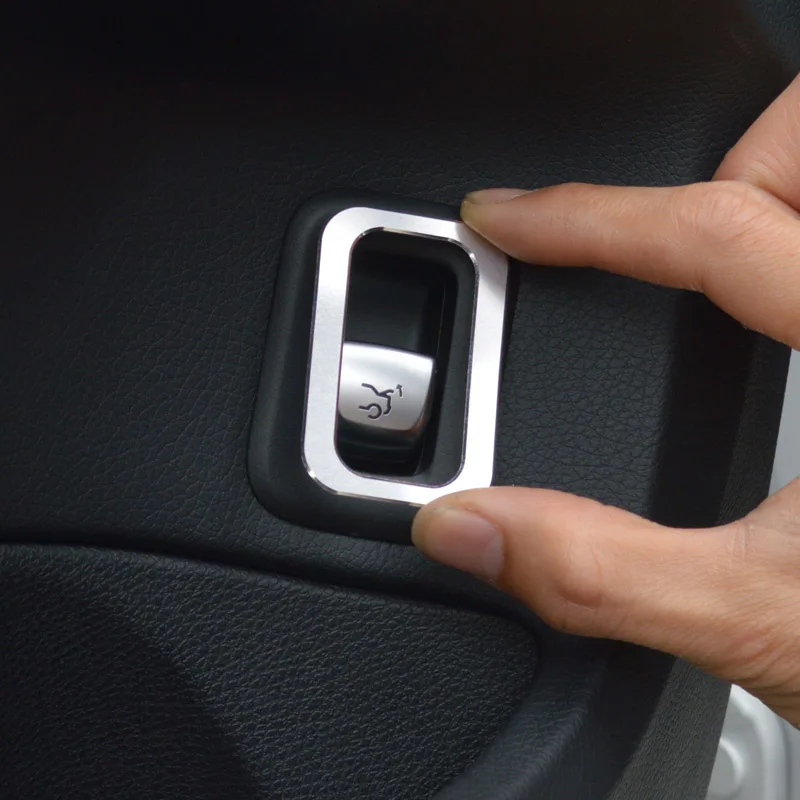 Car Door Trunk Button Frame Decoration Cover Trim For Mercedes Benz C Class W205 GLC X253 2015-2018 Aluminium Alloy