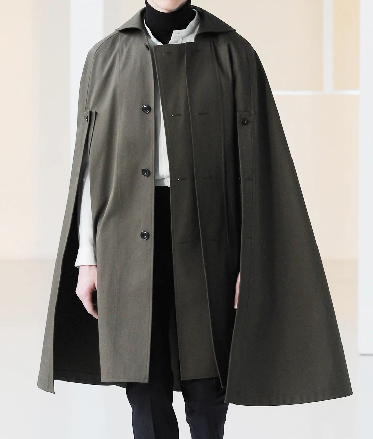 S-6XL!!The new young autumn and winter men's coat the long coat of the woolen cloak tench