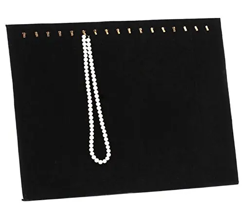 Black Velvet 17 Hook Necklace Jewelry Tray Display Organizer