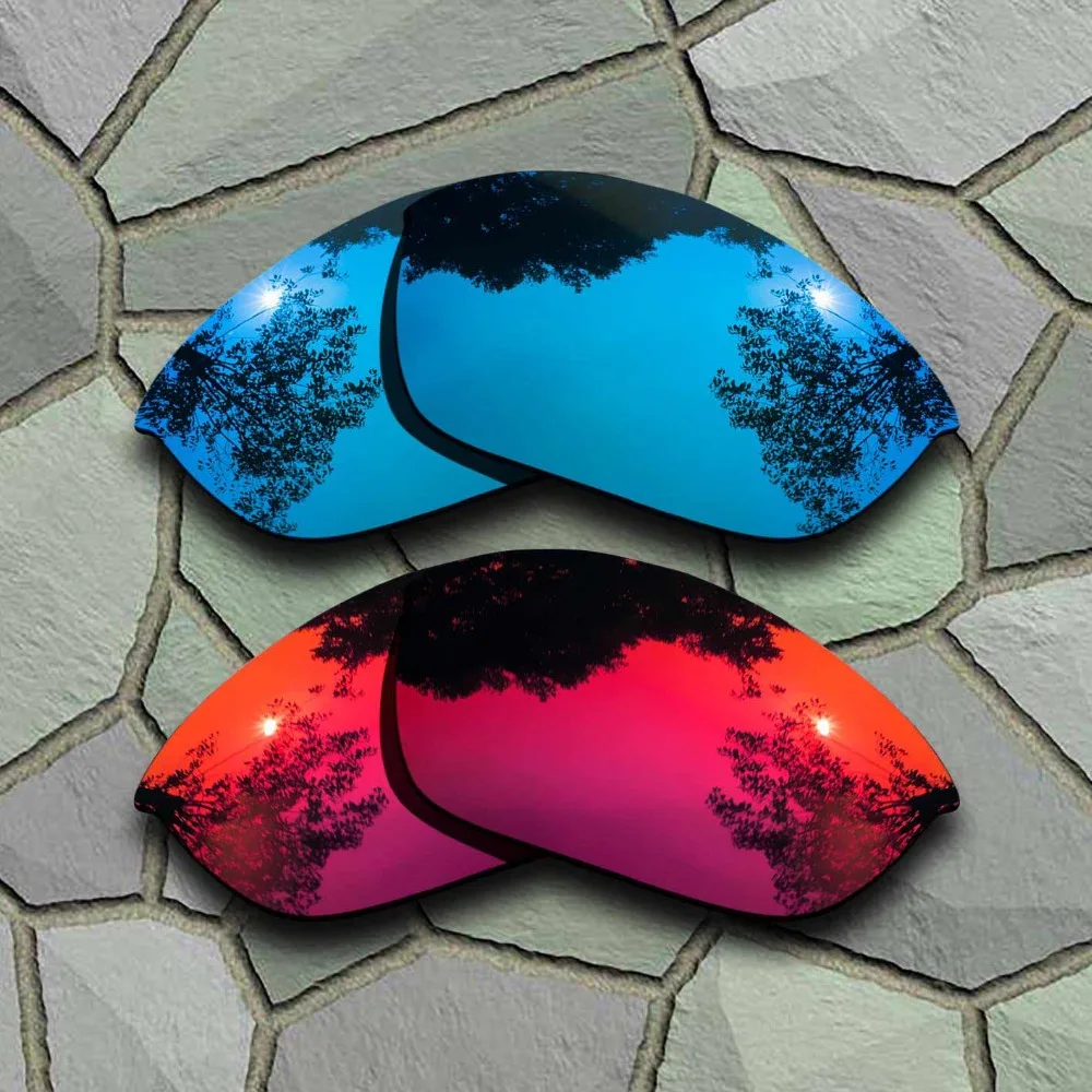 Sky Blue&Violet Red Sunglasses Polarized Replacement Lenses for Oakley Half Jacket 2.0