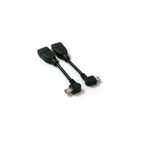 2pcs USB Mini B 5Pin Male Right Angled to A type Female cable for Cat aux tablet OTG 0.1m