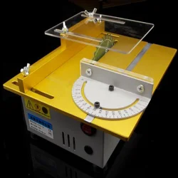 Mini Table Saw Handmade Woodworking Bench Saw DIY Hobby Model Cutting Tool 7000RPM with Power Adapter Saw Blade Tools DC12-24V