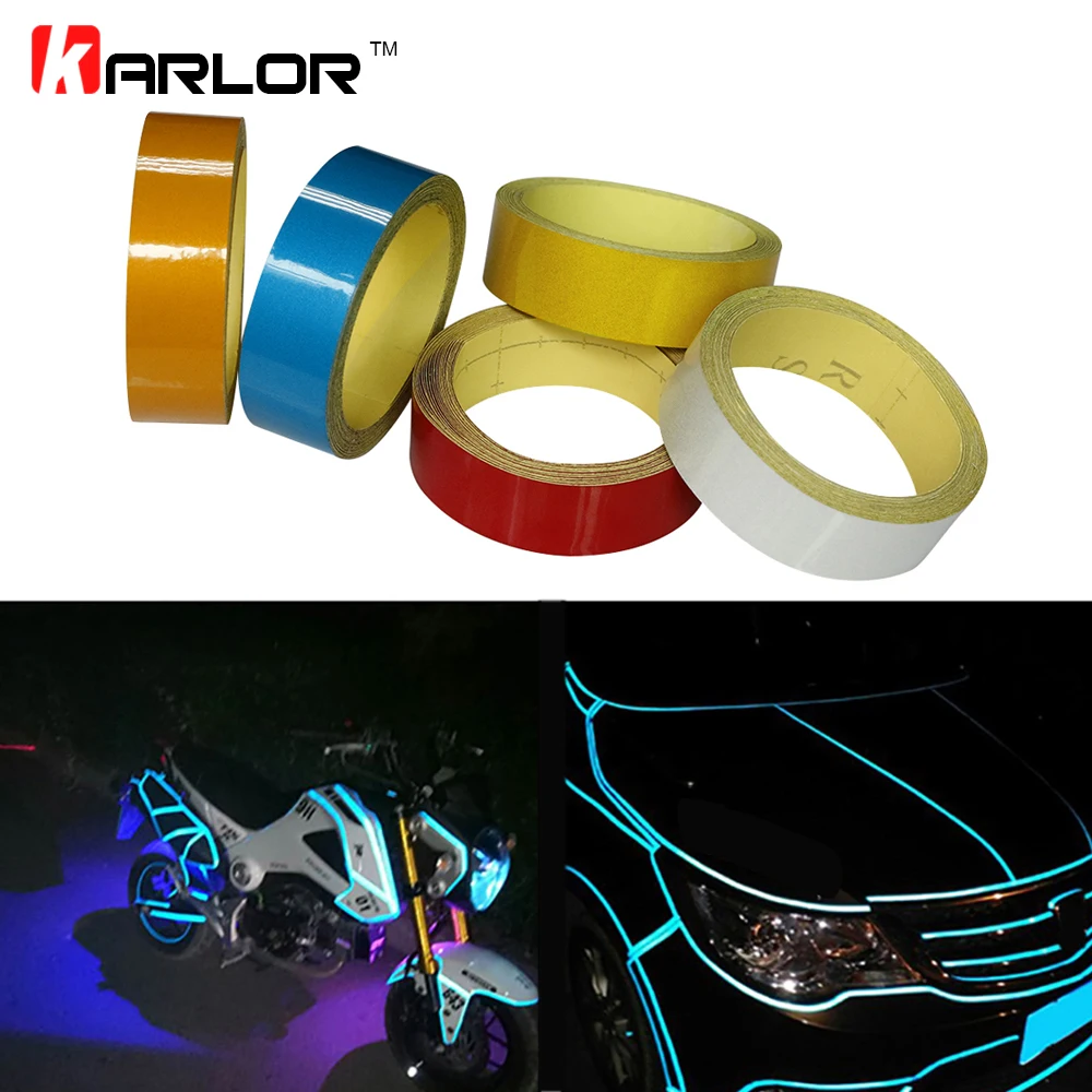 2cm*5m Car DIY Reflective Tape Sticker Strip Decoration Auto Motorcycle Truck DIY Safety Warning Mark Signs Conspicuity Tape