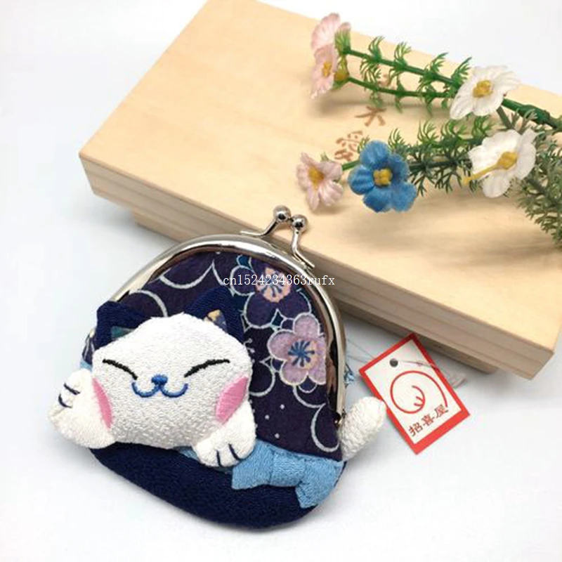 Imagem -06 - Bolsa Japonesa para Moedas 50 Peças Kimono Gato Peixe Bolsa de Moedas Bolsa da Sorte Bolsas de Maquiagem Capa