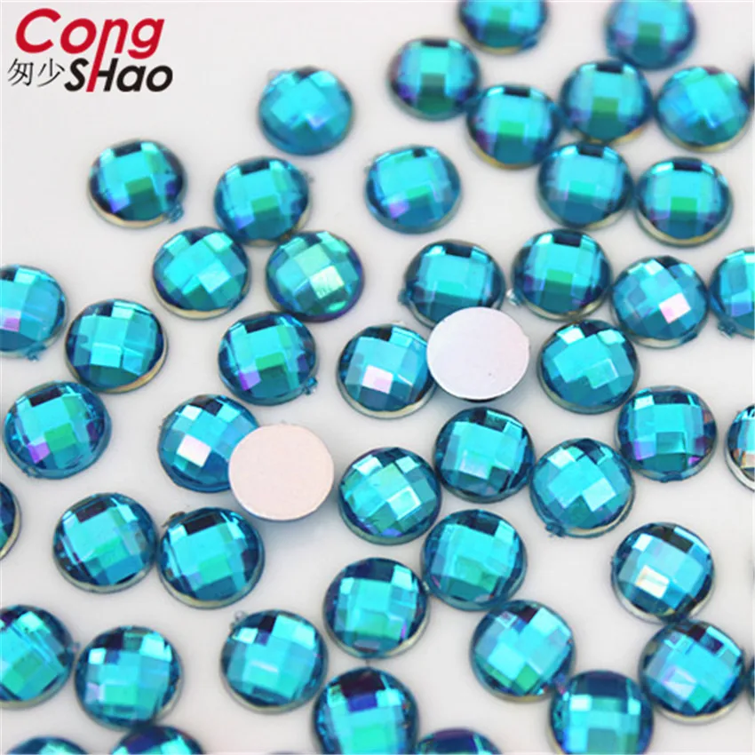 100pcs 6mm 3D Nail Art Round Stones flatback crystals Acrylic AB Rhinestone trim phone DIY not hotfix Face Decoration WC466