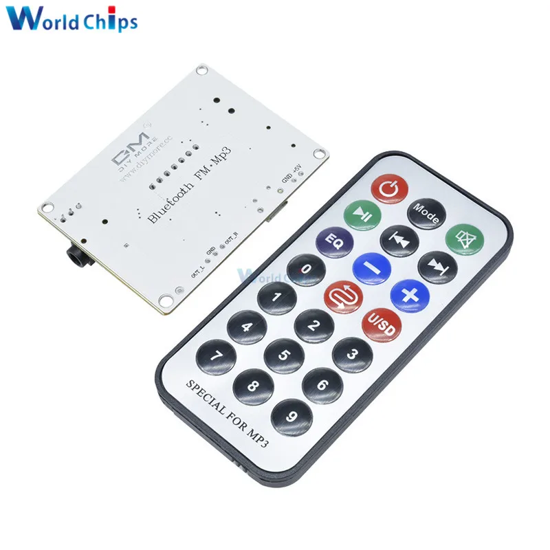 Digital LED Display Wireless Bluetooth FM MP3 Decoding Board TF Card Audio Sound Module with Infrared Remote Controller