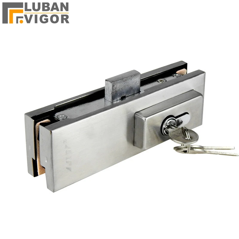 Glass Door clips Lock/bolt/ Ground latch,strengthen,stainless steel,no drilling ,fine drawing,Frameless glass door,10-12mm