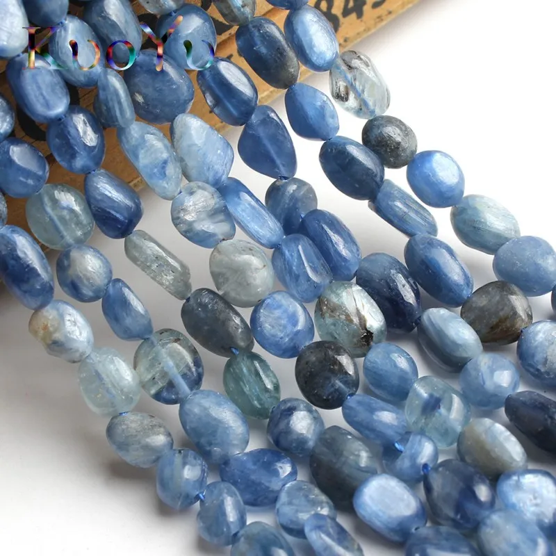 6-8mm Natural Irregular Blue Kyanite Stone Beads Loose Spacer Beads For Jewelry Making DIY Bracelet Necklace 15\