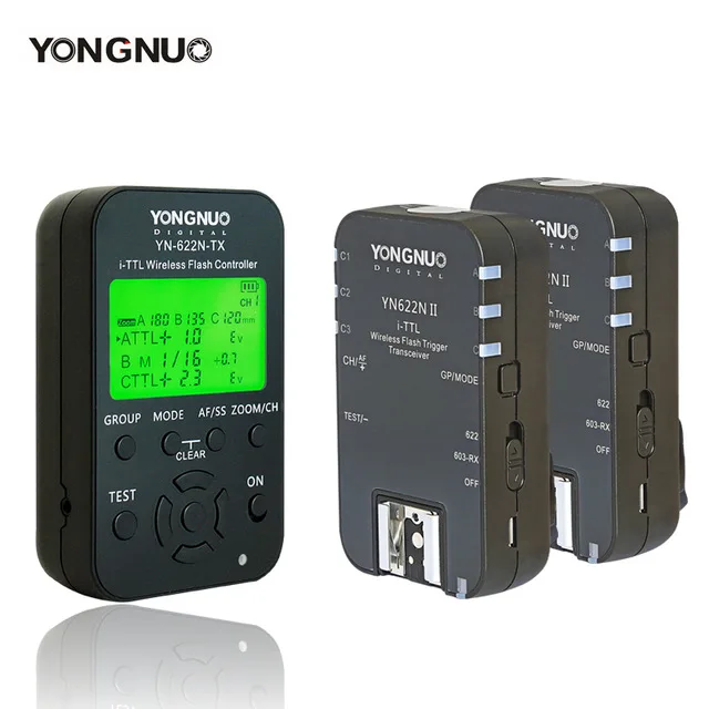 2pcs Yongnuo YN622N II + YN622N-TX i-TTL Wireless Flash Trigger Transceiver for Nikon Camera for Yongnuo YN565 YN568 YN685 Flash