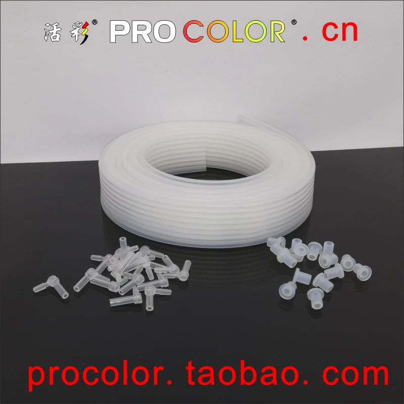 2Meter 6 color ciss pipe line Ink tube inktube pvc pipeline OD 2.6MM ID1.3mm For CIS CISS parts Accessories + tube bend rubbe