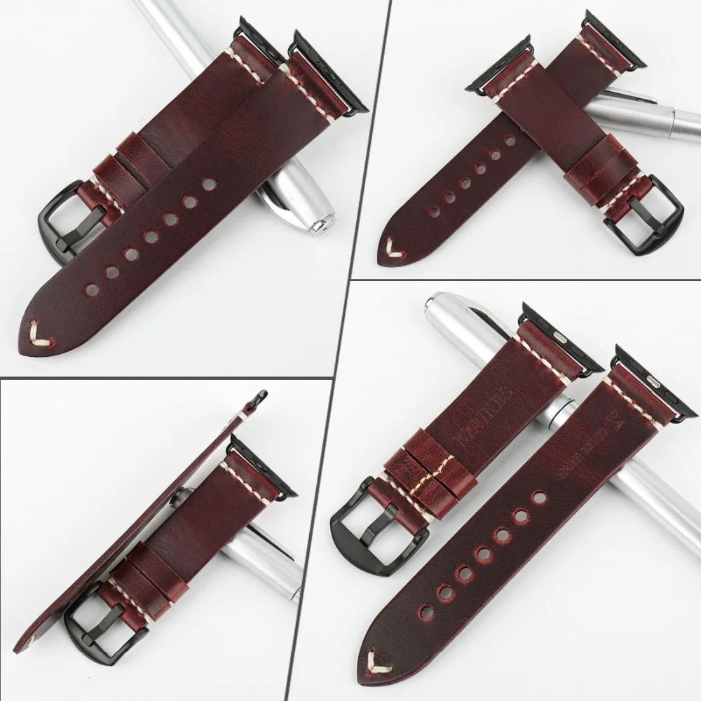 Vintage Leather Strap For Apple Watch Band 45mm 41mm 44mm 40mm 42mm 38mm Series 7 6 SE 5 4 3 iWatch Bracelet Watchband