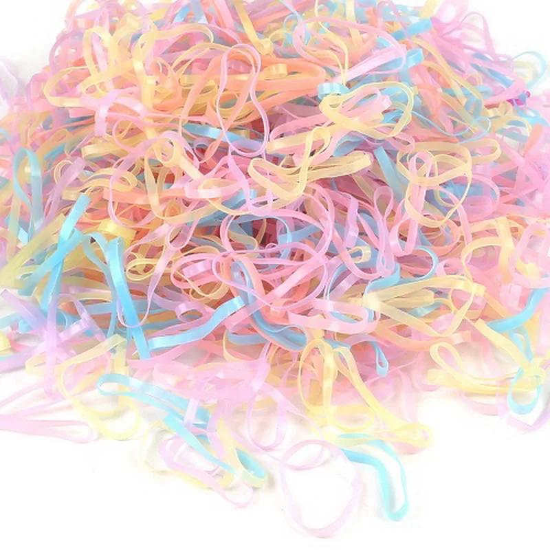 1000PCS Random Mixed Child Baby Hair Holders Rubber Bands Elastics Girl\'s Tie Gum Hair Accessories about 500PCS