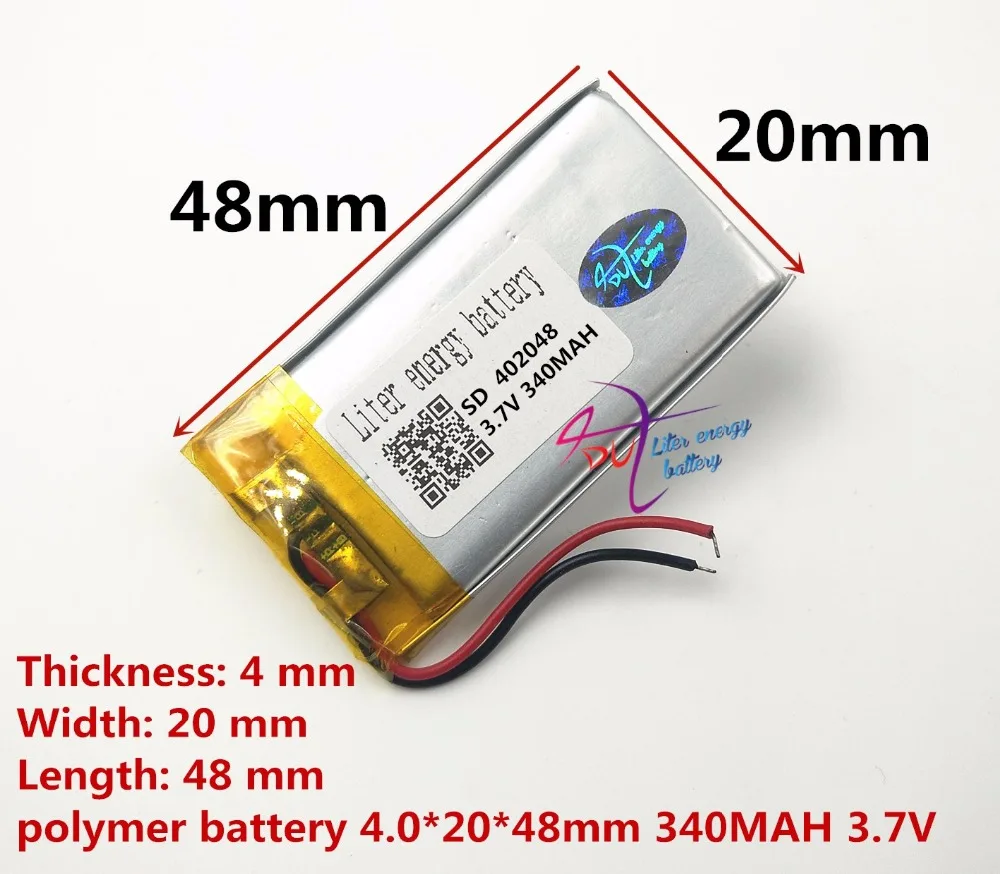 SD402048 (light weight) 402048 3.7V 340mah lipo battery / lithium ion polymer battery for digital products