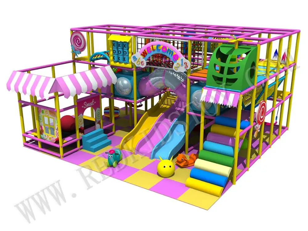 Hot Sell In Chile Custom-made Three Levels Children Playground Indoor HZ-9720