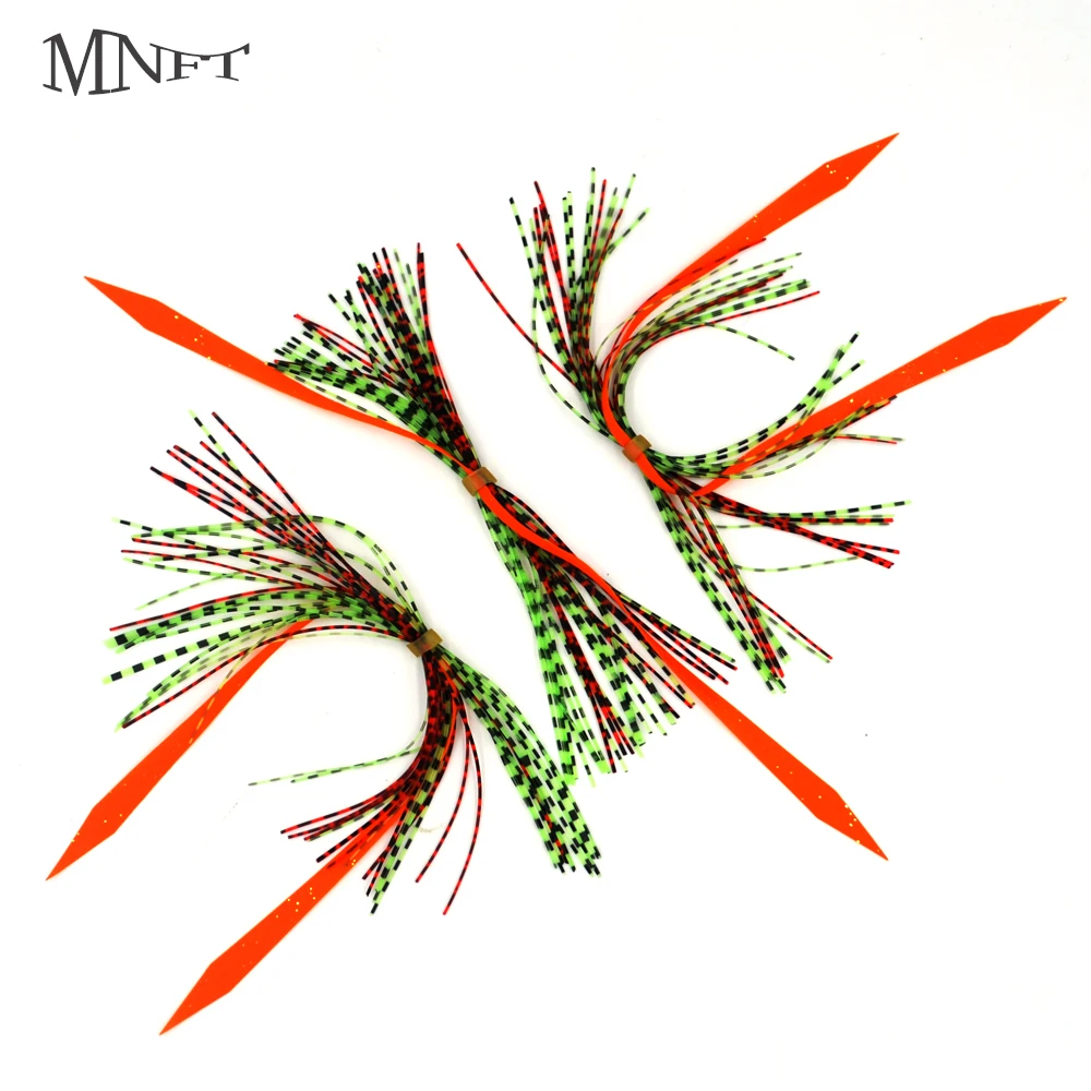 MNFT 12 Bundles Silicone Skirts DIY Fly Tying Material Jig Lures Trailers Fishing Accessories Quick Change Jig Squid Skirts