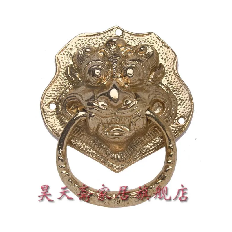 [Haotian vegetarian] Chinese antique copper door handle knocker beast first shop HTA-034