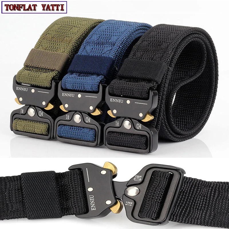 2020 Military Tactical Quick Metal Buckle Belt 1000d Oxford Wear Resistant Outdoor Fighting Molle Nylon Versatile Belt 5 Colors