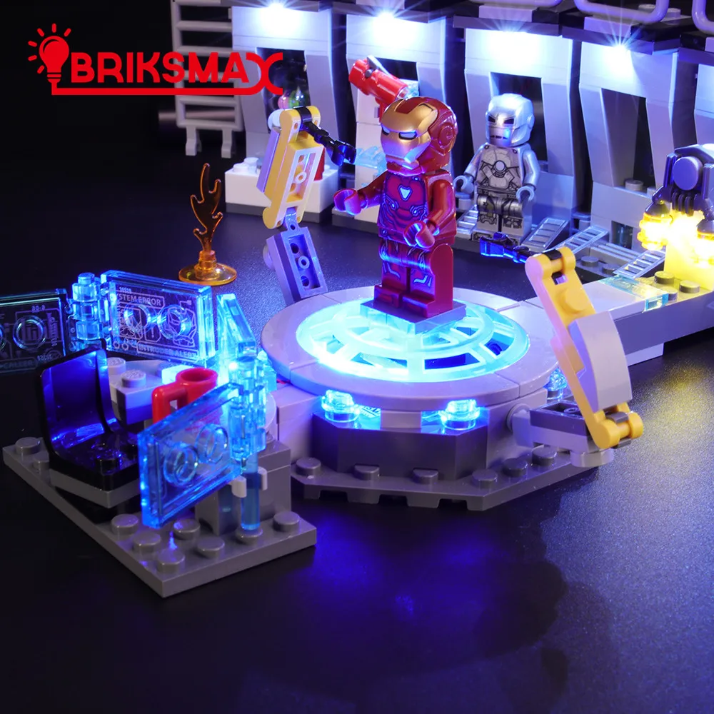 BriksMax Led Light Up Kit For Tony Stark Armored hall Building Blocks Compatible With 76125