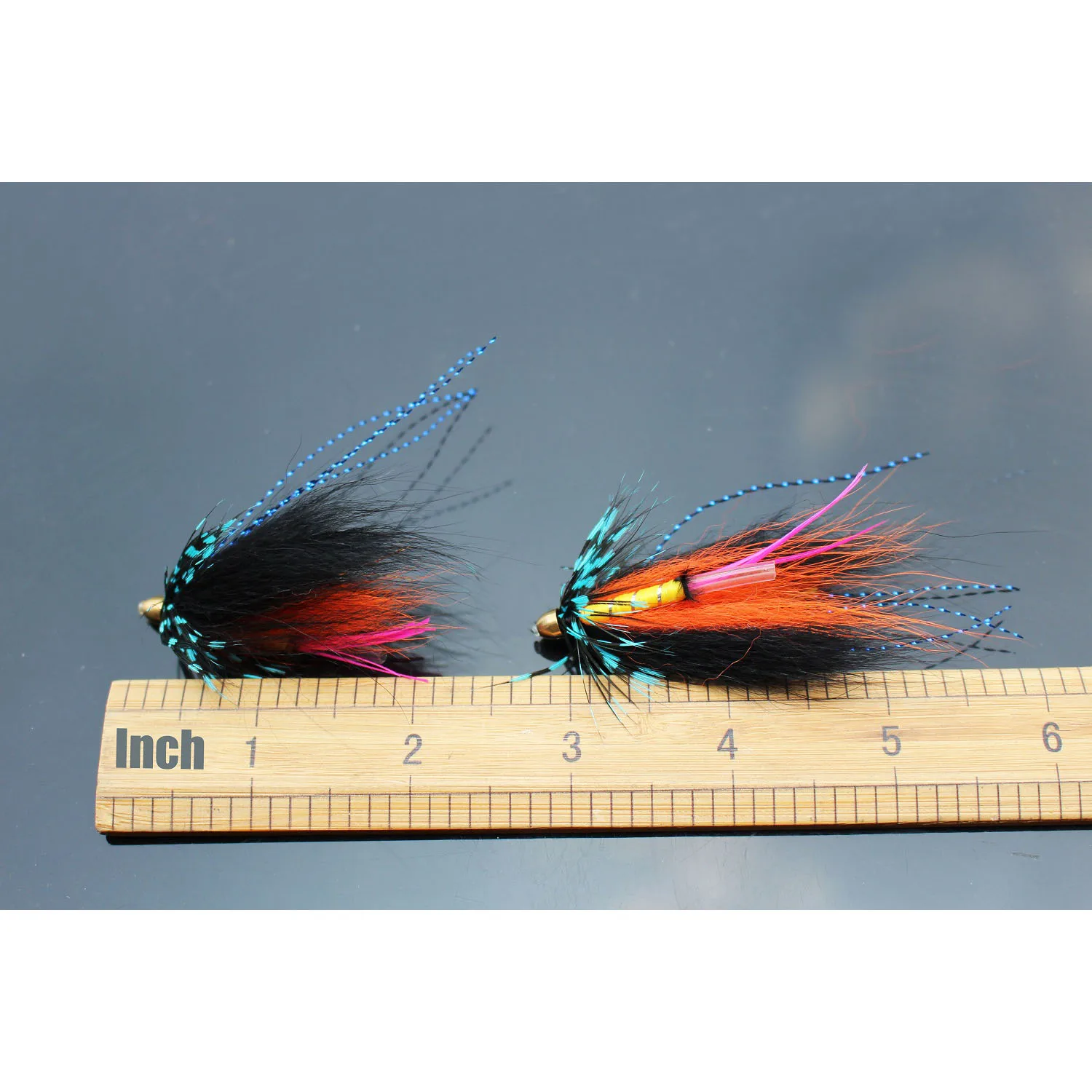 Tigofly 24 pcs/lot Beautiful Blue&Black Feather Cone Head Tube Fly Streamer Fly Salmon Trout Steelhead Fly Fishing Flies Lures