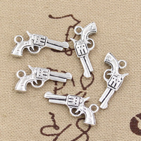 15pcs Charms Pistol Gun 22x12mm Antique Making Pendant fit,Vintage Tibetan Bronze Silver color,DIY Handmade Jewelry