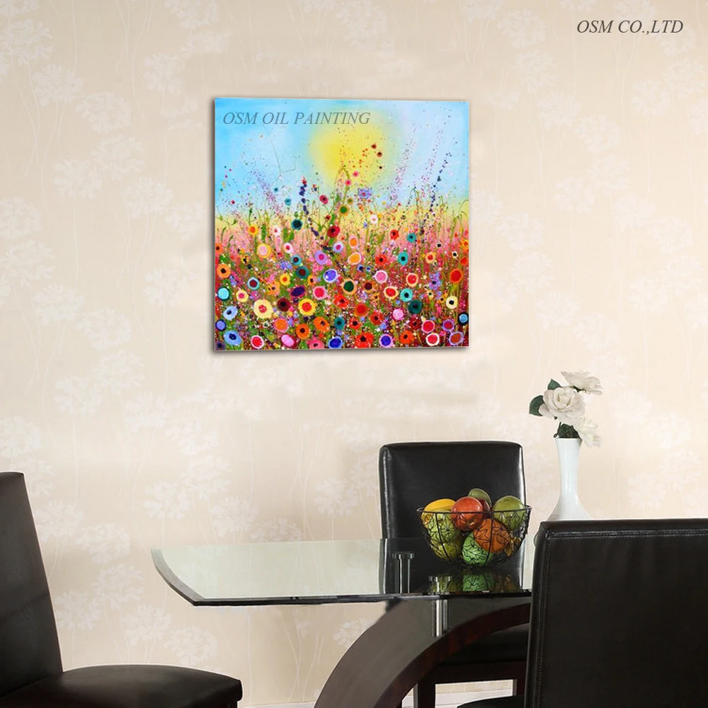 Skills Artist Hand-painted High Quality Colorful Pretty Poppies Flower Oil Painting which Best Decorative For Living Room