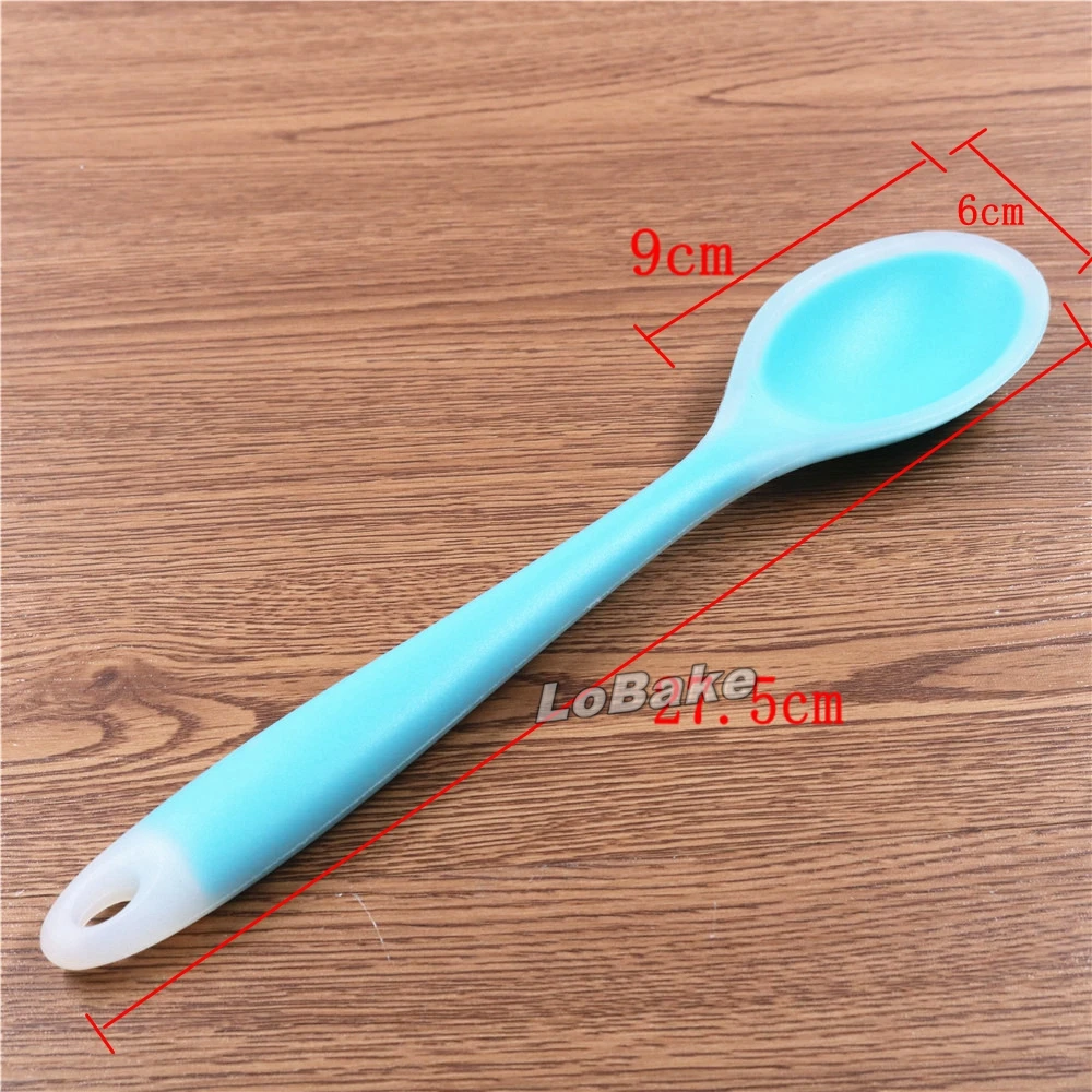 (3pcs/lot) 27.5*6cm semi-transparent ladle style silicone soup spoon flatware cooking tools for kitchen gadgets color randomly