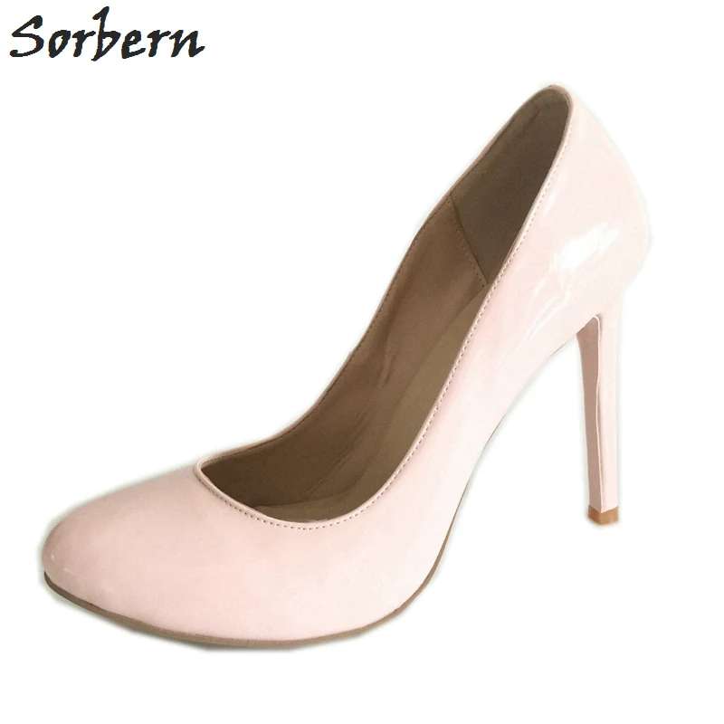 

Sorbern Round Toe Slip On Women Pump Nude Pink Office Shoes Women Size 11 Custom Colors New Women Shoes 2019 Heels