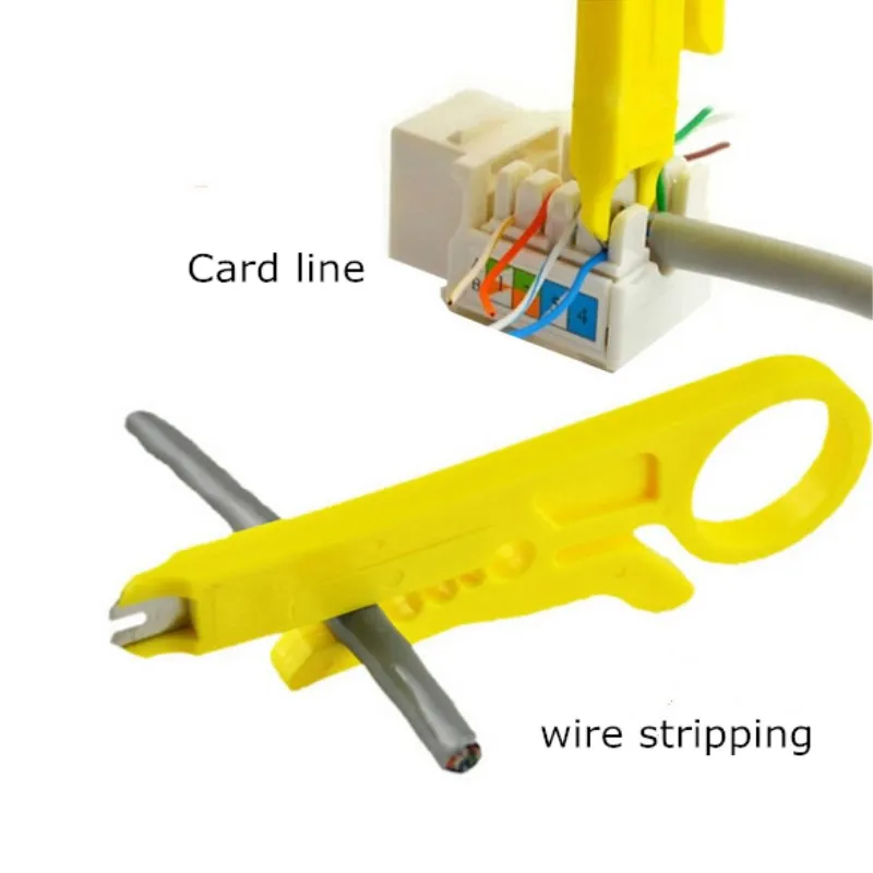 Cuchillo Pelacables de 2 piezas, herramienta de prensado de alicates, cortador de pelado de cables para Cable de red RJ45 Cat5