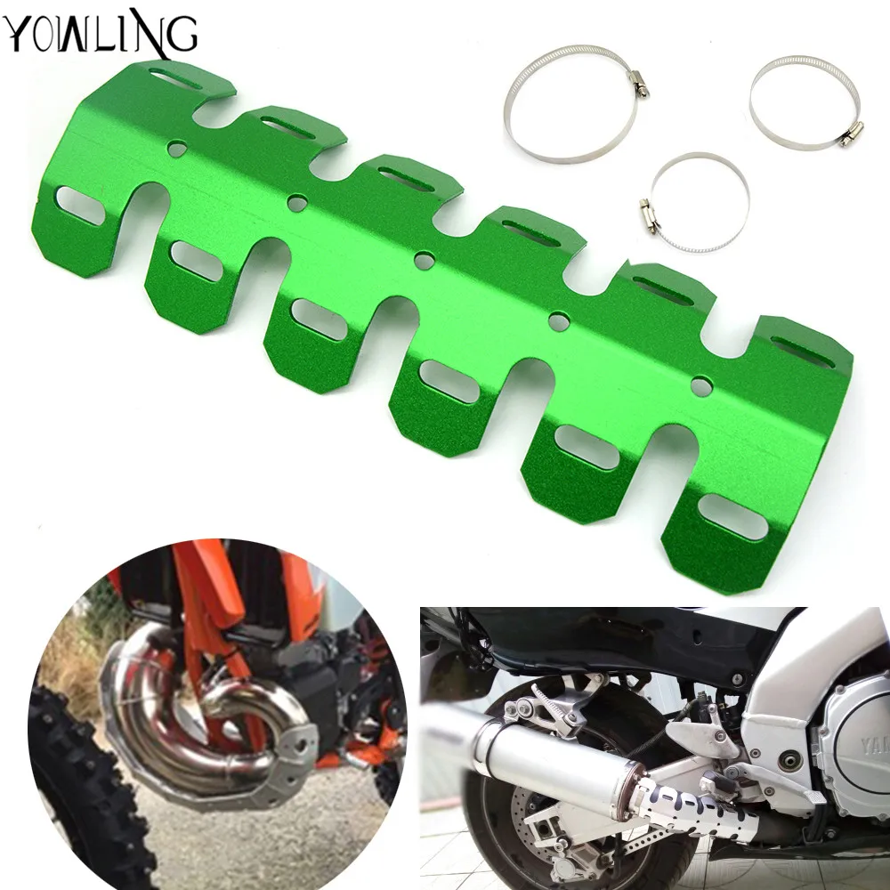 

Off-road Exhaust Muffler Pipe Guard Protector Heat Shield For Kawasaki KX KLX KFX KDX 65 80 85 125 250 250 450 450 150 F/R/S