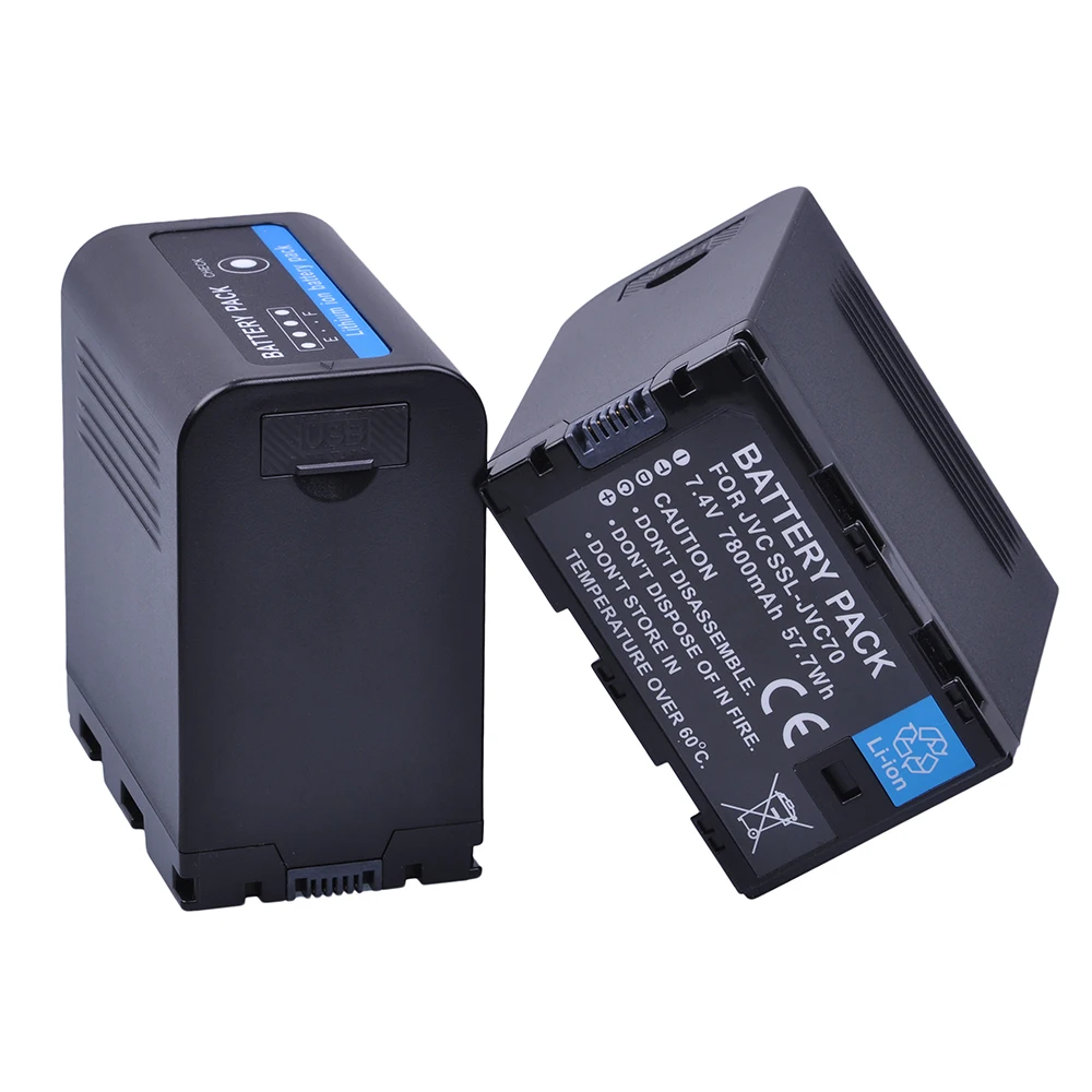 3Pcs SSL JVC70 SSL-JVC70 JVC50 Battery with USB Output + LCD Rapid Dual Charger for JVC GY-HM600, GY-HM650, GY-HMQ10, GY-LS300